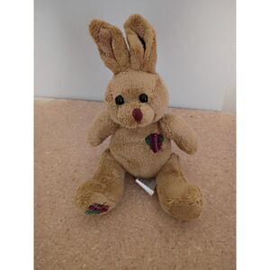 6 1/2" Oriental Trading Company Brown Sitting Heart Bunny Rabbit